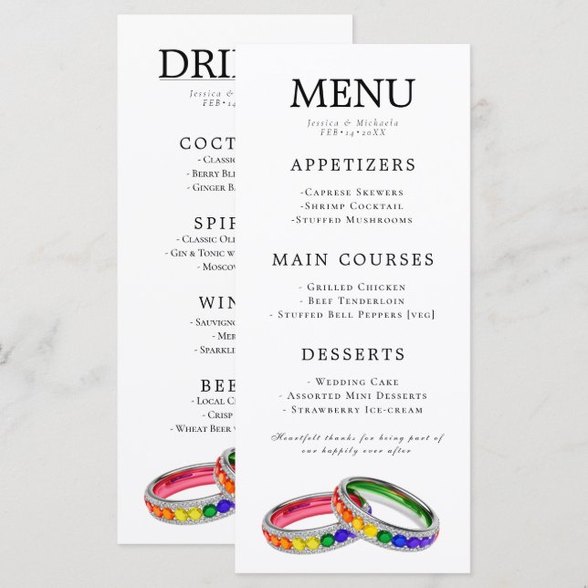Menu 🌈  LGBTQ Entremêlés dans la Fierté (Devant / Derrière)