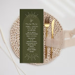 Menu Ligne Art Green Mariage botanique<br><div class="desc">Lignes de conception avec arc vert et texte blanc.</div>