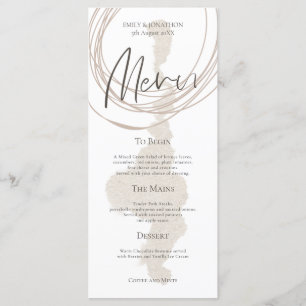 Menu Lignes circulaires d'art moderne forme Mariage bei