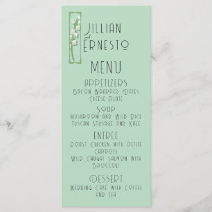 Menu Lily de Vallée avec des fougères    Vert doux