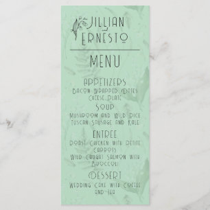 Menu Lily de Vallée avec des fougères    Vert doux