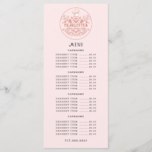Menu Logo Baker Bakery Rose Rose