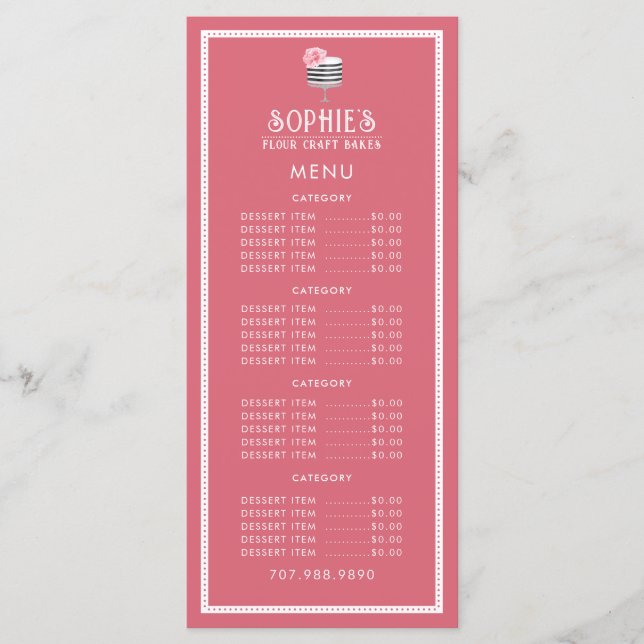 Menu Logo boulangerie unique boulangerie Pâtisserie ros (Devant)