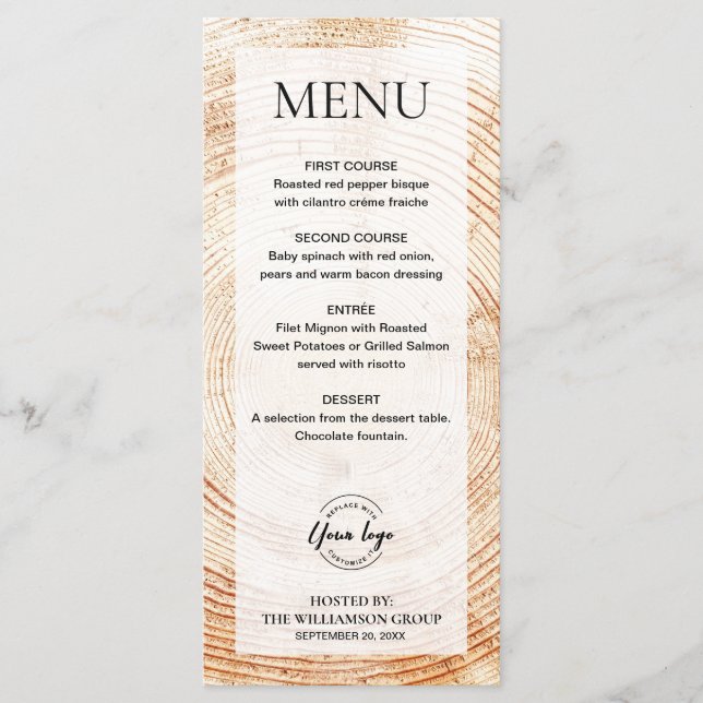 Menu Logo de l'événement Rustic Wood Corporate Personna (Devant)