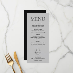 Menu Logo minimaliste de l'événement Mod Grey Noir Entr