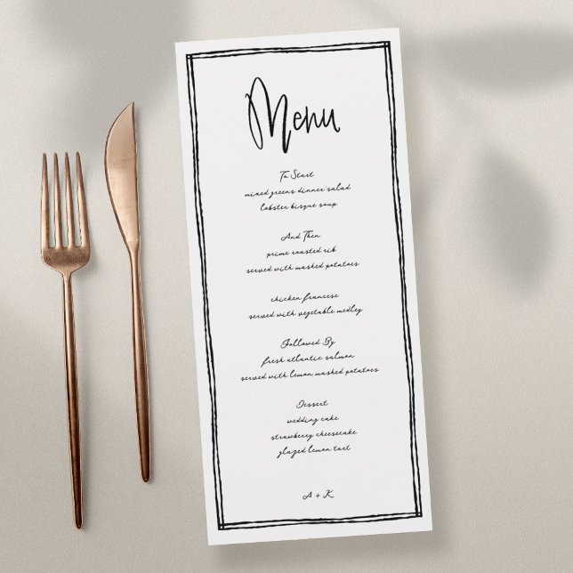 Menu Longue Mariage Noir et Blanc (Créateur téléchargé)