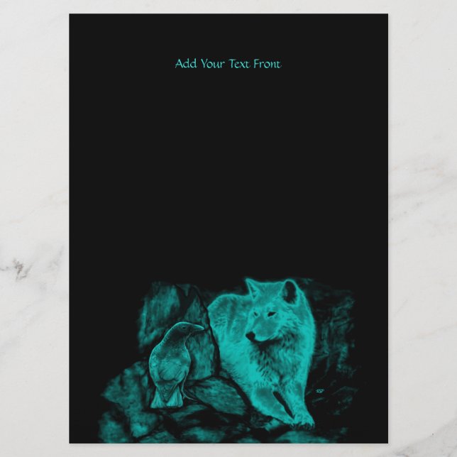 Menu Loup et corbeau dans la nuit (Devant)