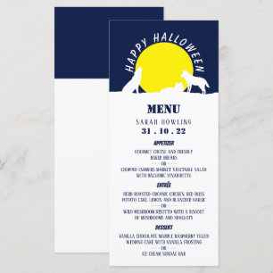 Menu Loups au clair de lune, Bonne Halloween