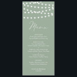 Menu Lumières blanc blanc blanc blanc blanc blanc Maria<br><div class="desc">Ajoutez un accent fantaisiste à votre paysage de table d'événements avec cette carte de menu personnalisable. Il est doté de lumières de fées blanches à lunettes et de typographie simple. Personnalisez en ajoutant vos détails. Cette carte verte sauge est disponible en d'autres couleurs. Les textes sont entièrement modifiables pour tout...</div>
