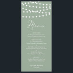 Menu Lumières blanc blanc blanc blanc blanc blanc Maria<br><div class="desc">Ajoutez un accent fantaisiste à votre paysage de table d'événements avec cette carte de menu personnalisable. Il est doté de lumières de fées blanches à lunettes et de typographie simple. Personnalisez en ajoutant vos détails. Cette carte verte sauge est disponible en d'autres couleurs. Les textes sont entièrement modifiables pour tout...</div>