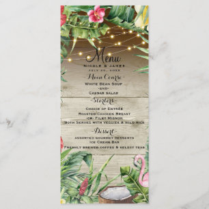 Menu Lumières Feuilles Florales Bois Tropical Aloh