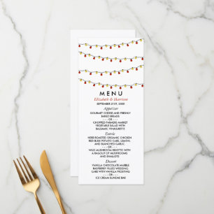Menu Lumières Modernes de Chaîne, Mariage Rouge & Or