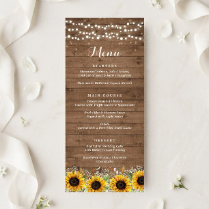 Menu Luminaires Guirlande Fleurs de Tournesol Bois Rust