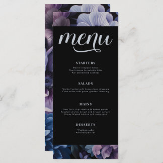 Menu Lune botanique | Mariage floral gothique