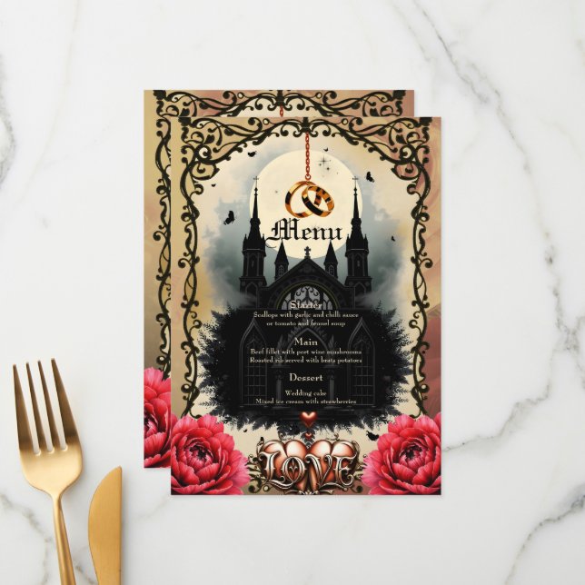 Menu Lune gothique – Amour éternel sous le ciel de minu (Devant/Arrière en situation)