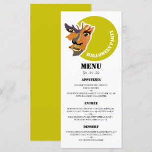 Menu Lune Wolf, fête d'Halloween