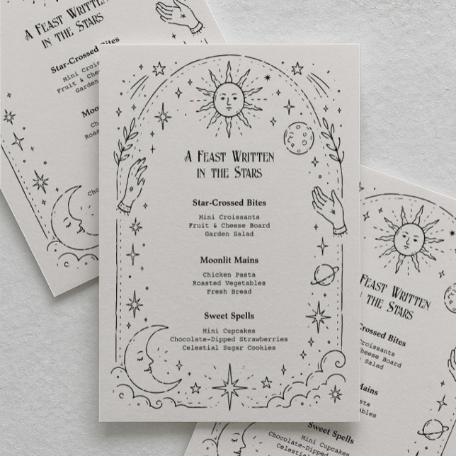 Menu Lunétoile Céleste Baby Shower  (Créateur téléchargé)