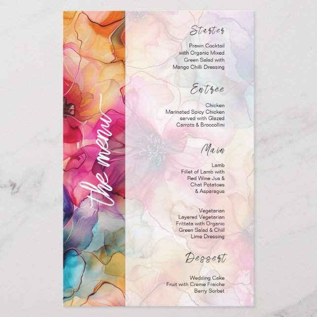 Menu Luxe Luxe Rose violet glamour Mariage (Devant)