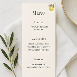Menu Luxe Méditerranéen Italien Côté Mer