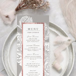 Menu Luxe rose or vintage mariage botanique fleuri<br><div class="desc">Cadre en or faux rose audacieux entouré de fleurs botaniques vintages en gris neutre et blanc,  élégant et classique. Idéal pour mariage classique moderne,  mariage vintage au printemps. Customiser la couleur arrière - plan comme vous le souhaitez Voir toutes les pièces correspondantes de la collection.</div>