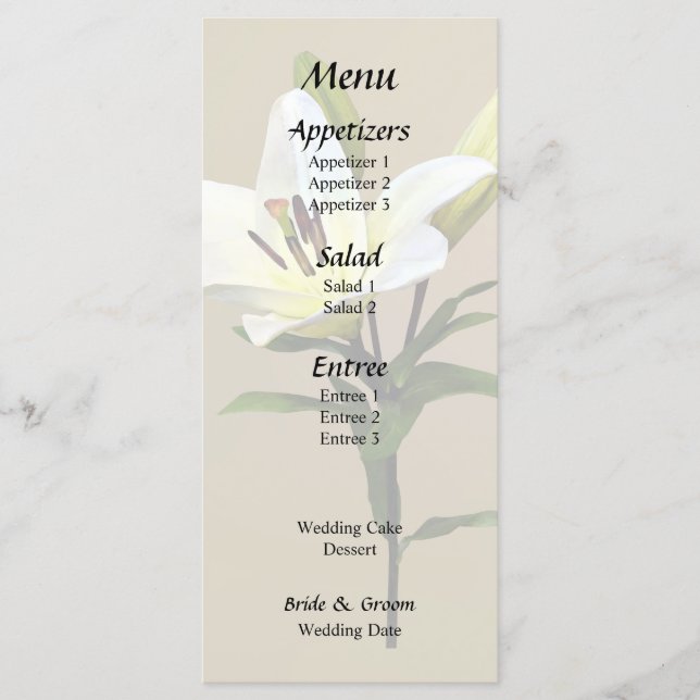 Menu Lys Jaune Pâle et Boutons (Devant)