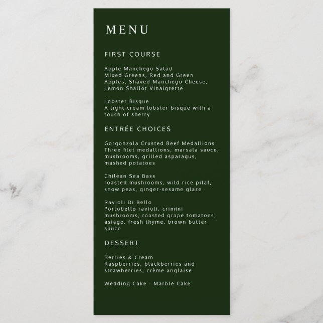 Menu Magnolia blanc vert rouge tropical (Devant)