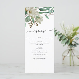 Menu Magnolia Eucalyptus Aquarelle Mariage élégant