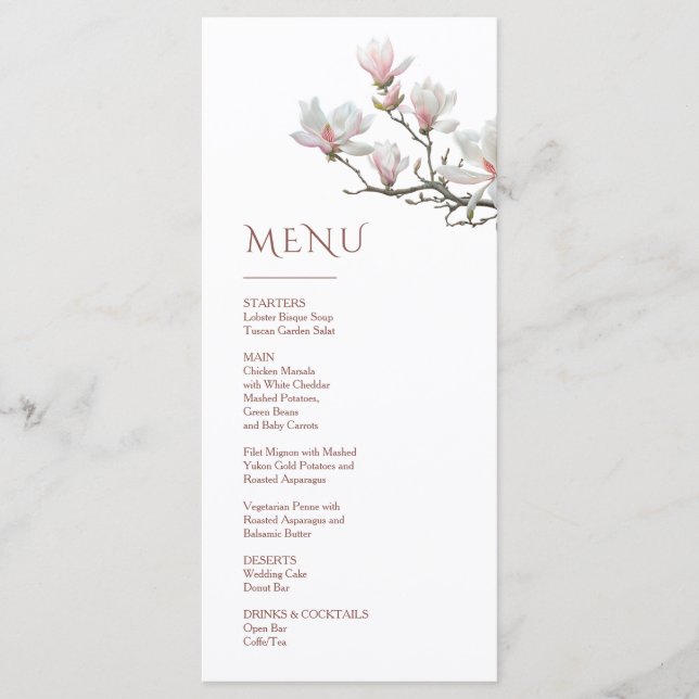 Menu Magnolia Fine Art Floral (Devant)