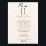 Menu Main moderne écrite dessinée Rétro Mariage origina<br><div class="desc">Un menu coloré rétro et moderne,  noir et blanc mariage pour le dîner. Ce qui présente le design modèle chic de crémeux laiteux arrière - plan et de la typographie manuscrite noire. Avec un couteau tiré à la main et une fourchette. Un Parfait et assorti à toute la suite.</div>