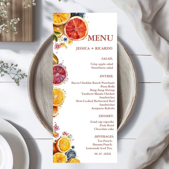 Menu Main Squeeze Cirtus Mariage douche nuptiale (Créateur téléchargé)