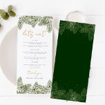 Menu Mangeons des Mariages Whimsical Green Gold Pine Co<br><div class="desc">Entrez dans un monde enchanteur avec notre collection Whimsical Green et Gold Pine Cone Wedding Invite, Signage et Décor. Vous apprécierez le charme rustique de la nature grâce à ces magnifiques décors de verdure vibrante et aux accents dorés chatoyants, inspirés par la beauté des cônes de pins. Laissez votre amour...</div>