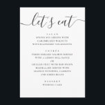 Menu Mangeons. Script moderne noir et blanc<br><div class="desc">"Mangeons" menu mariage de script noir et blanc. Convient pour l'anniversaire,  l'anniversaire et toute autre fête. Veuillez me contacter si vous avez besoin d'autres articles.</div>