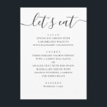 Menu Mangeons. Script moderne noir et blanc<br><div class="desc">"Mangeons" menu mariage de script noir et blanc. Convient pour l'anniversaire,  l'anniversaire et toute autre fête. Veuillez me contacter si vous avez besoin d'autres articles.</div>