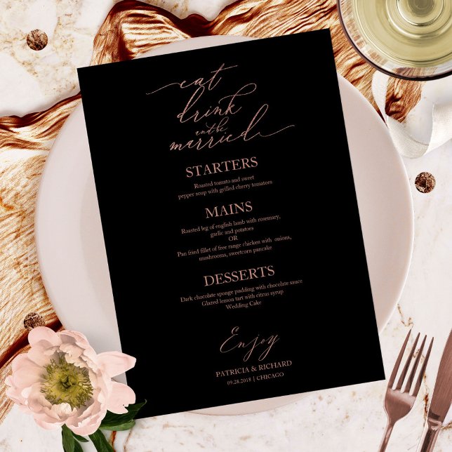 Menu Manger Boire et Être Marié Pour Assiette (Créateur téléchargé)