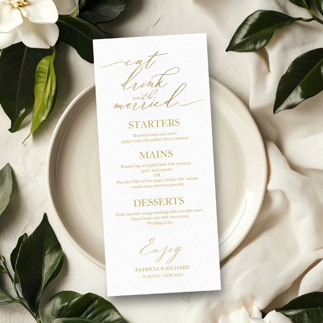Menu Manger Boire et Être Marié pour Assiette (Créateur téléchargé)