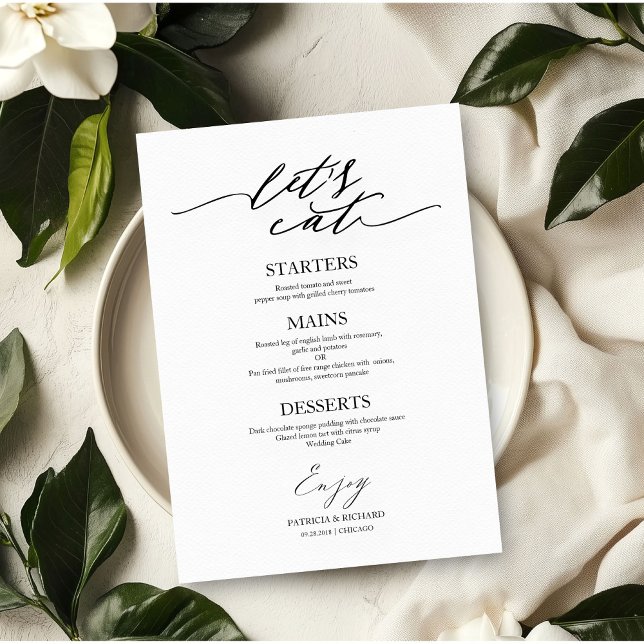 Menu Manger Boire et Être Marié Pour Assiette (Créateur téléchargé)