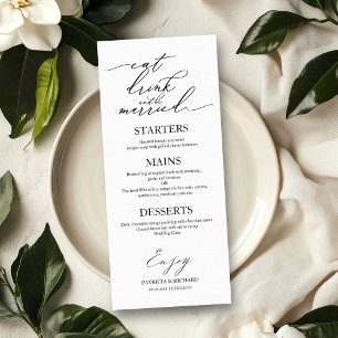 Menu Manger Boire et Être Marié Pour Assiette