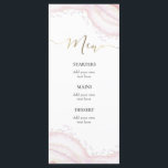 Menu marbre rose aquarelle<br><div class="desc">Menu personnalisé</div>