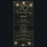 Menu Mariage 70e anniversaire Bois rustique et lumières<br><div class="desc">Bois rustique et lumières mariage anniversaire du menu de l'événement. Facile à adapter à l'année et aux menus.</div>
