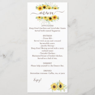 Menu Mariage à double aquarelle
