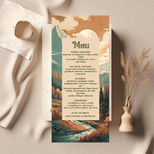 Menu Mariage À feuillage persistant Rustic Mountain For