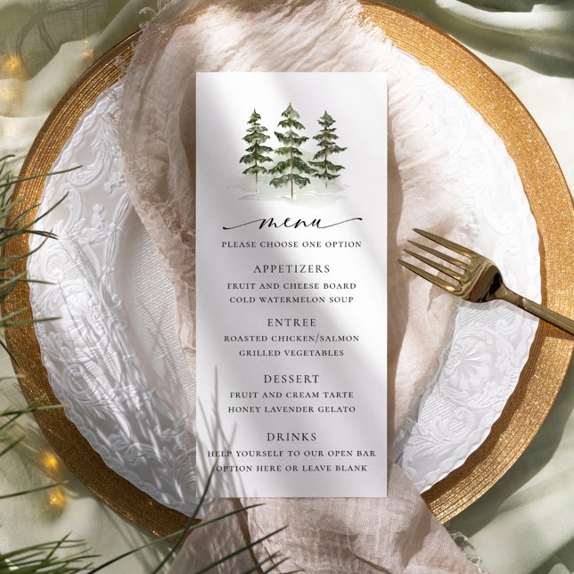 Menu Mariage À feuillage persistant Woodland (Créateur téléchargé)