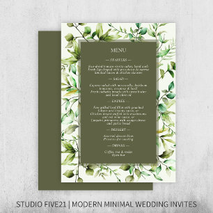 Menu Mariage à la frontière florale rustique classique