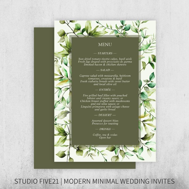 Menu Mariage à la frontière florale rustique classique (Créateur téléchargé)