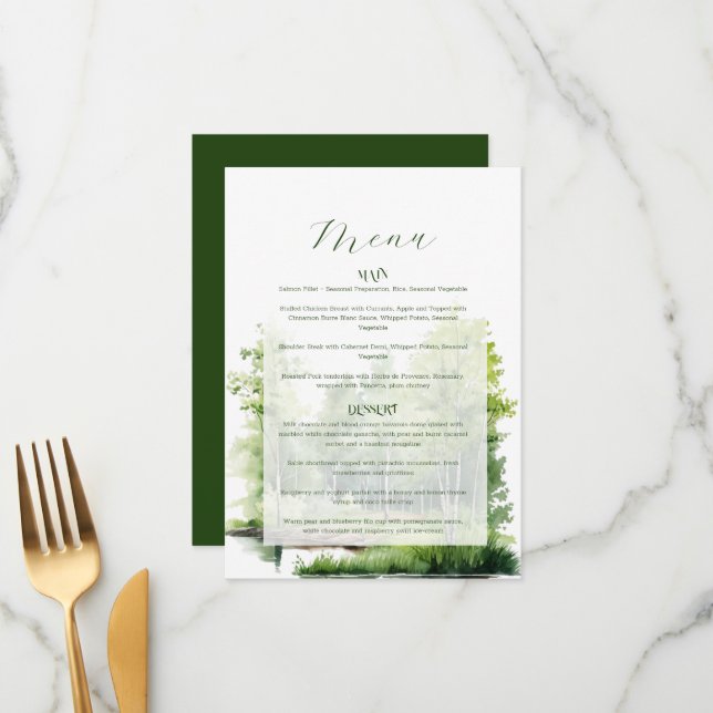 Menu Mariage à la Montagne Brumeuse (Devant/Arrière en situation)