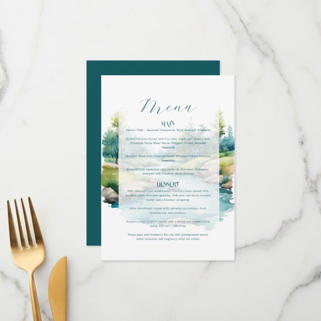 Menu Mariage à la Montagne Brumeuse (Devant/Arrière en situation)