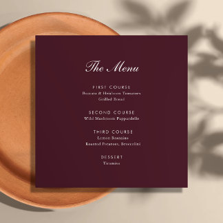 Menu Mariage à la Villa toscane en écriture Bourgogne