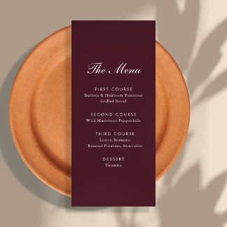 Menu Mariage à la Villa toscane en écriture Bourgogne
