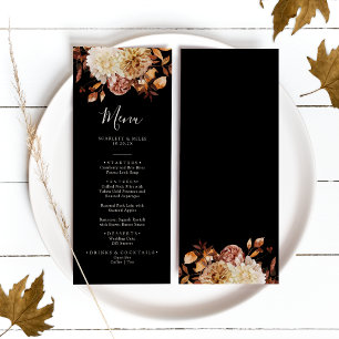Menu Mariage à l'aquarelle en terre cuite de l'automne 