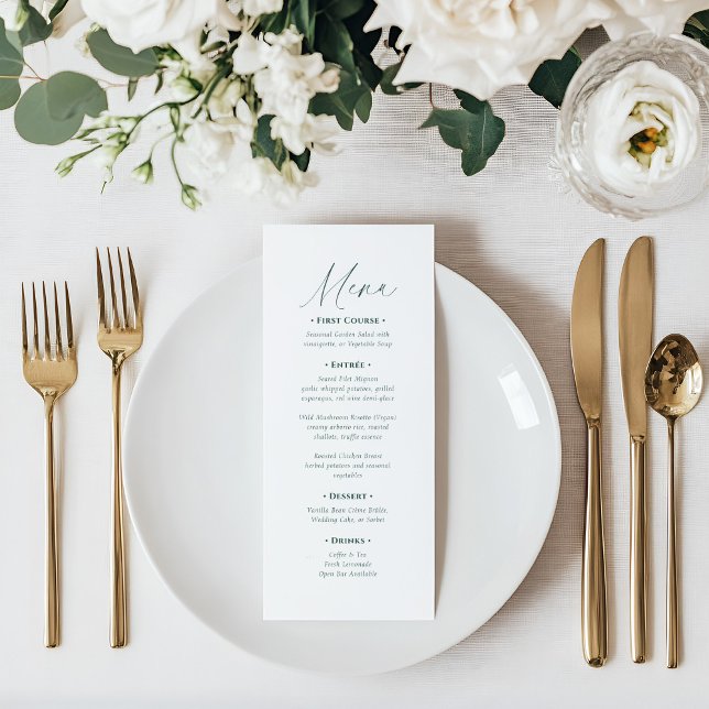 Menu Mariage à l'écriture élégante minimale (Créateur téléchargé)